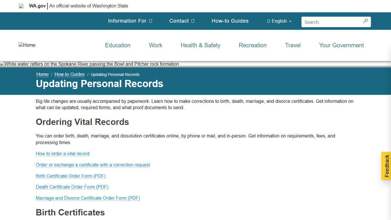 Updating Personal Records WA.gov